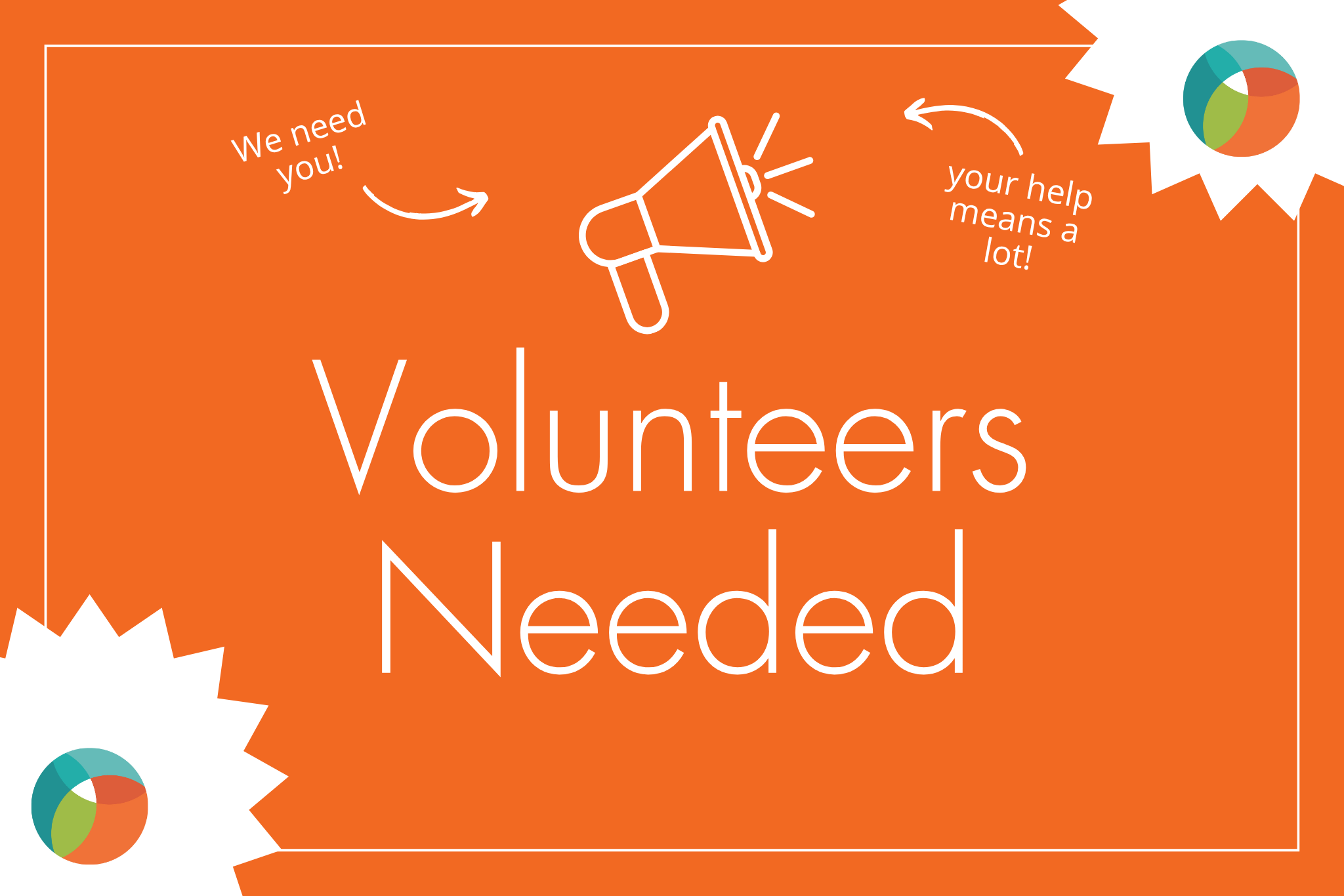 Red White Simple Volunteers Needed Magnet (2)